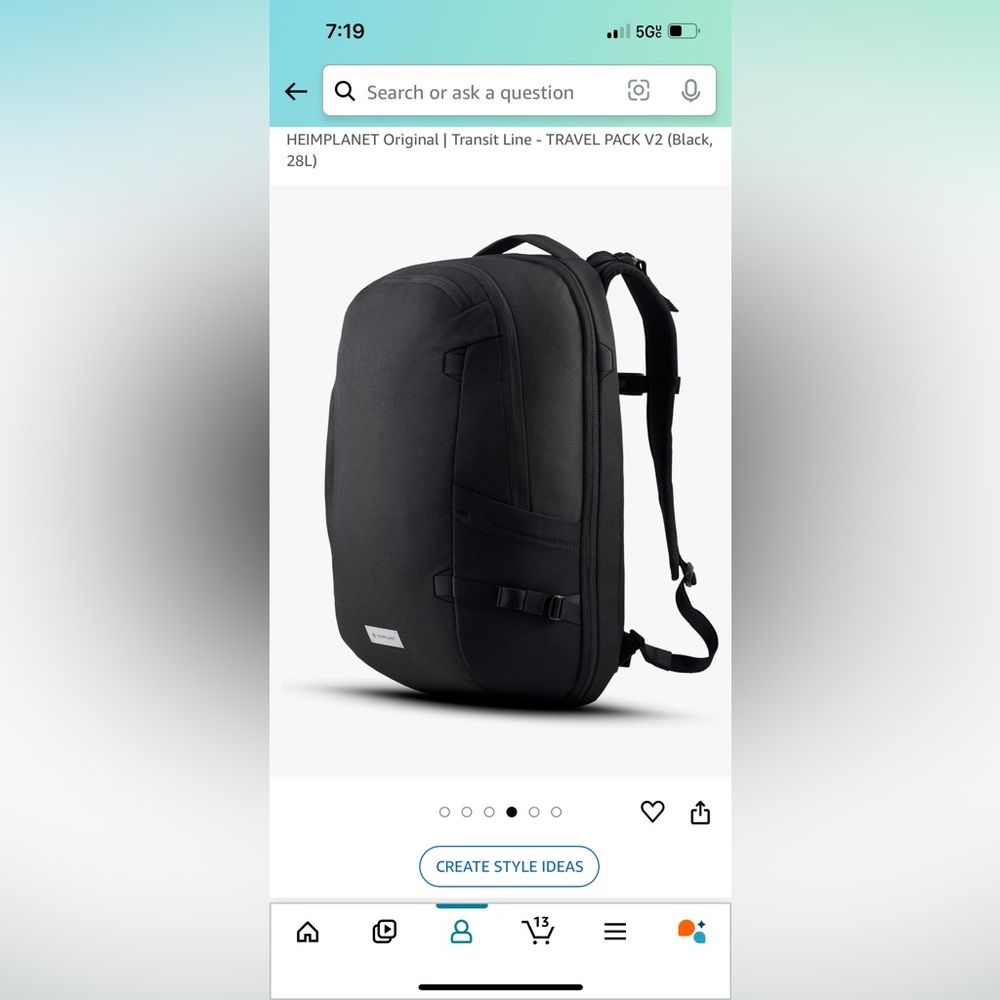 Heimplanet 28 liter travel backpack in castle rock grey - Picture 7 of 9